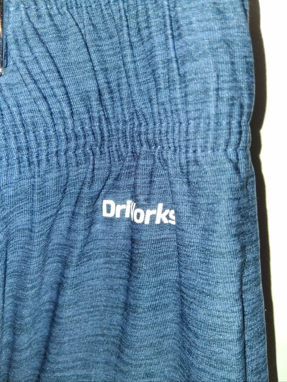 NEW Drifit Driwork Navy Heather Blue Athletic Shorts w Black Trim Men's Large